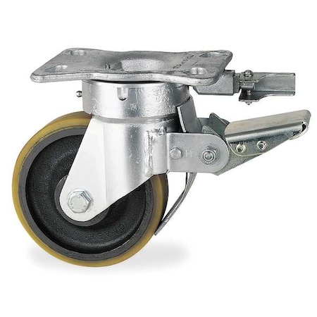 Zoro Select Kingpinless Plate Caster, Swivel, Poly, 6 in, 1600 lb, A TSH150PT15T24BD