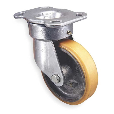 Zoro Select Kingpinless Plate Caster, Swivel, Poly, 10 in, 2640 lb TSH250PT1HT24