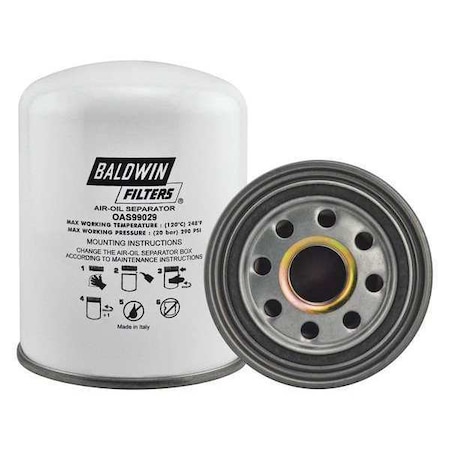 Baldwin Filters Oil/Air Separator, 5-1/2 x 7-3/32 in. OAS99029