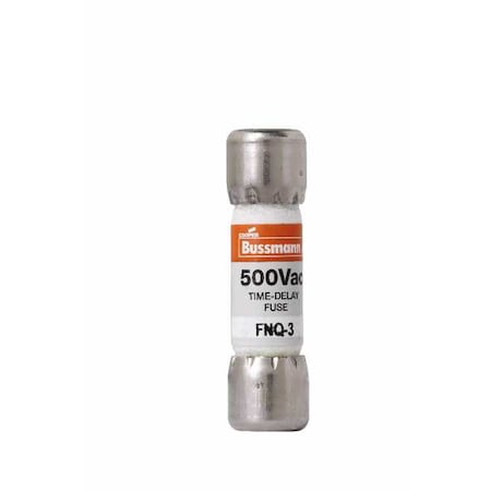 Eaton Bussmann Midget Fuse, Time-Delay, 3A, 500V AC, Non-Indicating, 10kA at 500V AC FNQ-3