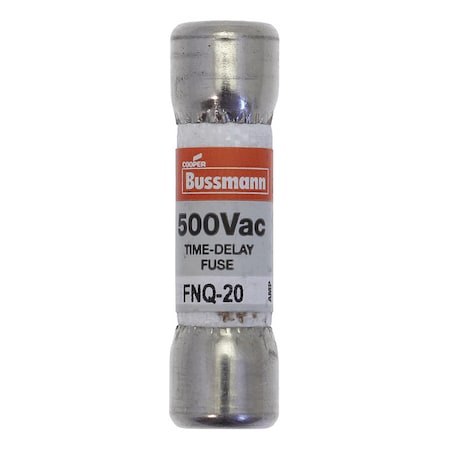 Eaton Bussmann Midget Fuse, Time-Delay, 20A, 500V AC, Non-Indicating, 10kA at 500V AC FNQ-20