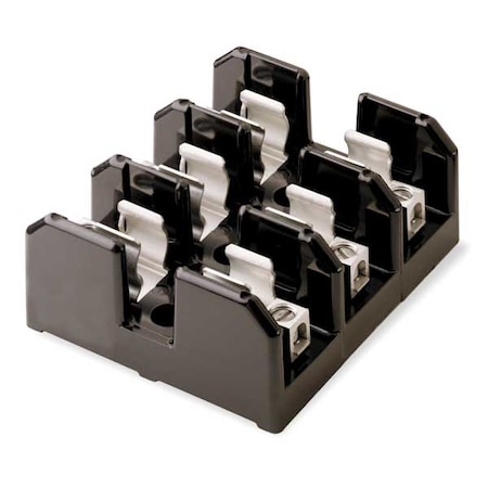 Eaton Bussmann Fuse Block, J UL Class, 3 Poles, Box Lug with Retaining Clip J60030-3CR