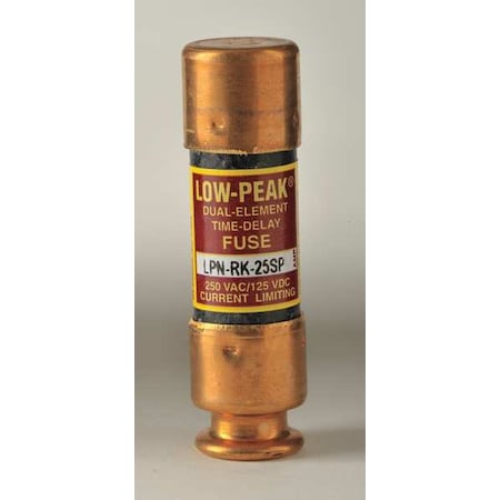 Eaton Bussmann UL Class Fuse, RK1 Class, LPN-RK-SP Series, Time-Delay, 25A, 250V AC, Non-Indicating LPN-RK-25SP