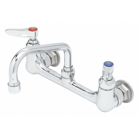 T&S Brass Low Arc Kitchen/Bathroom Faucet, Manual, 8" Mount, 2 Hole B-0232