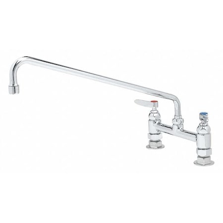 T&S Brass Low Arc Laundry Sink Faucet, Manual, 8" Mount, 2 Hole B-0220