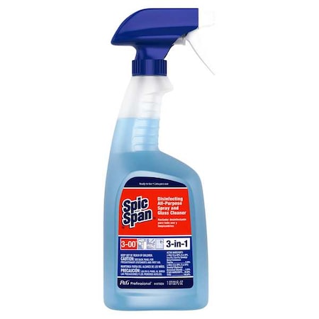 Spic And Span Disinfecting All-Purpose Spray and Glass Cleaner, Trigger Spray Bottle, 32 oz, Unscented, 8 PK 58775