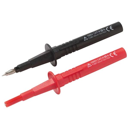 Fluke Fused Test Probe Set, CAT III 1000V, Banana Jack, Black, Red TLK291