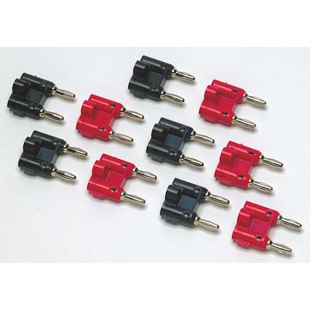 Fluke Double Banana Plug Kit, Double 4mm Banana Plug, 1-1/2", Red, Black BP980