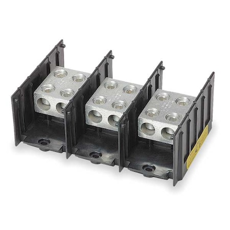 Eaton Bussmann Power Distribution Block, Open, 3 Pole, 760 A Copper, 600 V AC/DC 16504-3