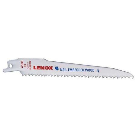 Lenox 6"L x 6 TPI Nail Embedded Wood Cutting Reciprocating Saw Blade, 5PK 20572656R