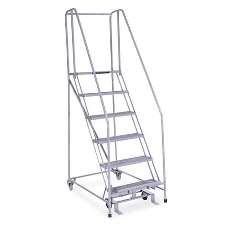 COTTERMAN 90 in H Stainless Steel Rolling Ladder, 6 Steps 1006R2630A1E10B4 SS P6 P8