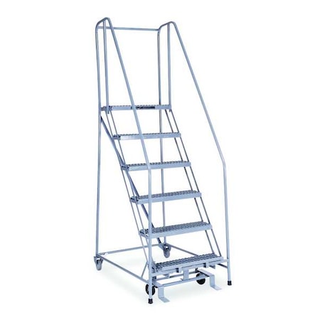 Cotterman 90 in H Steel Rolling Ladder, 6 Steps, 450 lb Load Capacity 1006R2630A3E10B4C1P6