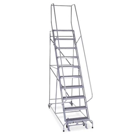 COTTERMAN 130 in H Stainless Steel Rolling Ladder, 10 Steps, 450 lb Load Capacity 1010R2632A3E10B4 SS P6 P8