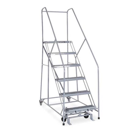 Cotterman 90 in H Steel Rolling Ladder, 6 Steps, 450 lb Load Capacity 1206R2630A3E12B4C1P6