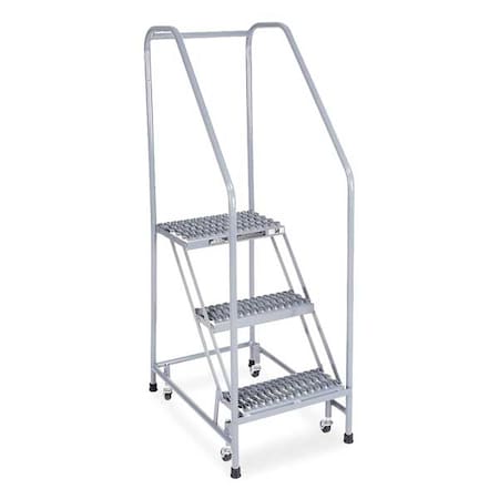 Cotterman 60 in H Steel Rolling Ladder, 3 Steps, 450 lb Load Capacity 1203R1820A3E12B3C1P6