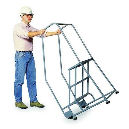 COTTERMAN 60 in H Steel Tilt and Roll Ladder, 3 Steps, 450 lb Load Capacity 3TR26A6E20B8C1P6