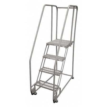 Cotterman 70 in H Steel Tilt and Roll Ladder, 4 Steps, 450 lb Load Capacity 4TR26A1E10B8C1P6