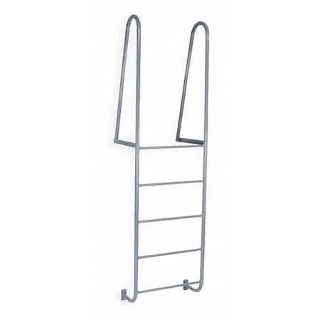 Cotterman 8 ft Overall H, Fixed Ladder, Steel, 5 Steps, Forward Exit, Gray Powder Coated Finish D5WT C1 P6