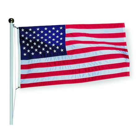 TOUGH-TEX United States Flag, Outdoor, Tough-Tex, 5 ft H, 8 ft W, Polyester, 30 ft Min. Flagpole Height 2730