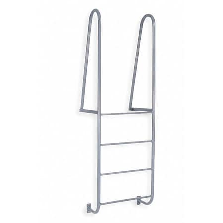 Cotterman 7 ft Overall H, Fixed Ladder, Steel, 4 Steps, Forward Exit, Gray Powder Coated Finish D4WT C1 P6