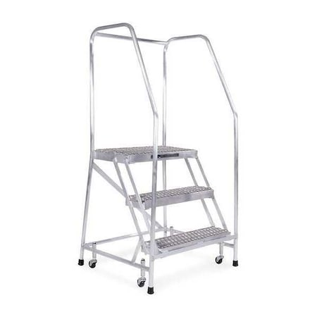 COTTERMAN 60 in H Aluminum Rolling Ladder, 3 Steps, 350 lb Load Capacity A3R2630A3B3C50P6