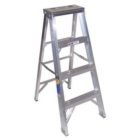 Werner 4 ft Aluminum Stepladder, 375 lb Capacity 404