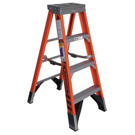 Werner 4 ft Fiberglass Stepladder, 375 lb Capacity 7404