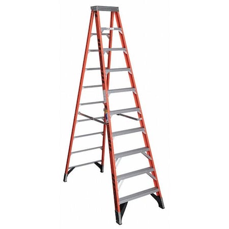 Werner 10 ft Fiberglass Stepladder, 375 lb Capacity 7410