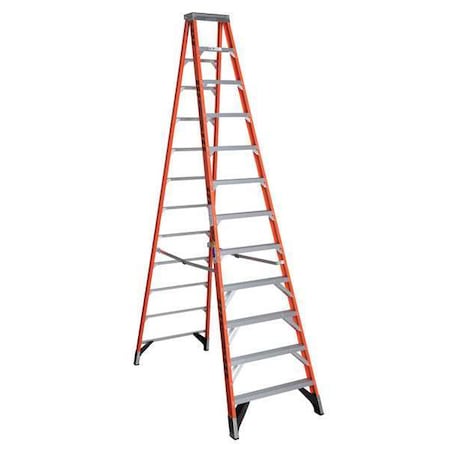Werner 12 ft Fiberglass Stepladder, 375 lb Capacity 7412
