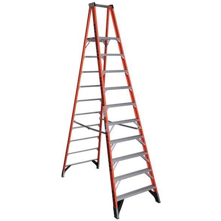 Werner 12 ft Fiberglass Platform Stepladder, 300 lb Capacity P7410