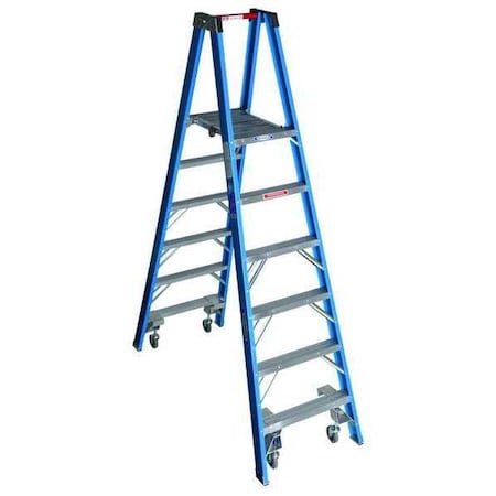Werner 8 ft. Fiberglass 250 lb. Twin Platform Stepladder, Type I PT6006-4C