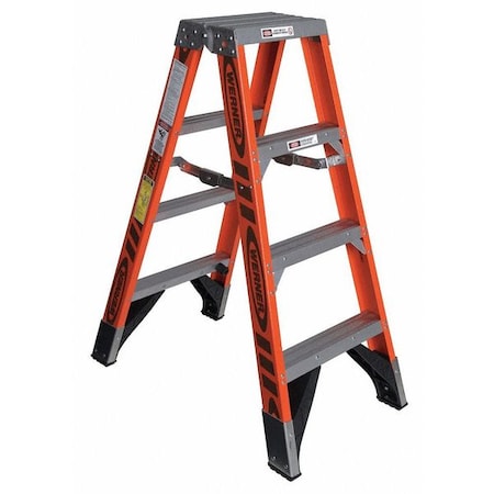 WERNER 4 ft. Fiberglass Twin Stepladder T7404