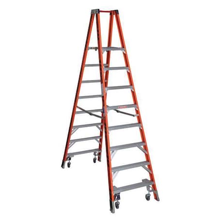 Werner 10 ft Fiberglass Twin Platform Stepladder, 300 lb Capacity PT7408-4C