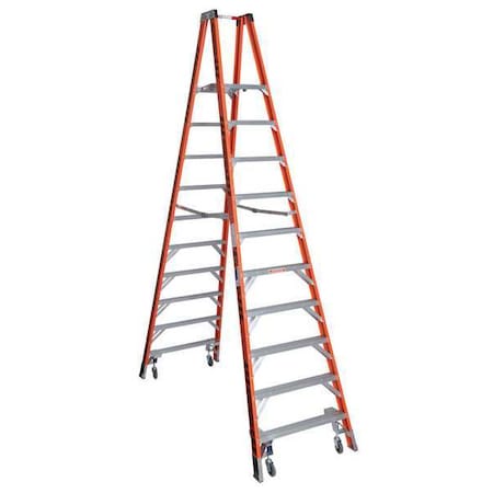 Werner 12 ft Fiberglass Twin Platform Stepladder, 300 lb Capacity PT7410-4C