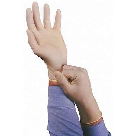 Ansell TouchNTuff 69-318, Disposable Gloves, 5.00 to 5.99 mil Palm, Latex, Powder-Free, L, 100 PK, Beige 69-318