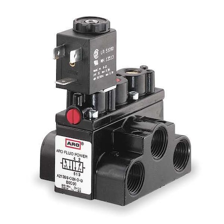 Aro Solenoid Air Control Valve, 3/8 In, 24VDC A213SS-024-D