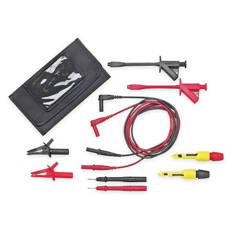 Pomona Electronics DMM Test Lead Kit, Sheathed Banana Jack, 4 ft., Silicone, Black, Red 5903