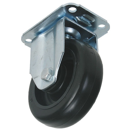 Zoro Select Rigid Plate Caster, Polyolfin, 3 in, 176 lb 4X696