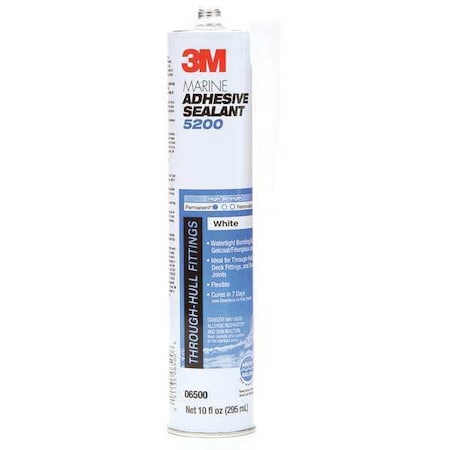 3M Polyurethane Adhesive Sealant, 10 oz, Cartridge, White, Polyurethane Base, 5200 06500