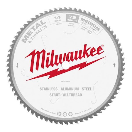 Milwaukee Tool 14 in Metal & Stainless Cutting Circular Saw Blade (1 in Arbor) 48-40-4505