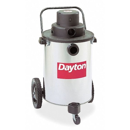 Dayton Industrial Wet/Dry Vacuum, 1-1/2" Hose Dia., Standard 109 cfm ...
