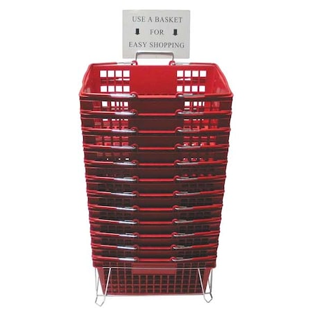 Zoro Select Hand Basket, Red, 18 1/4 x 12 1/4, PK12 RWR-HDB-RD02ST