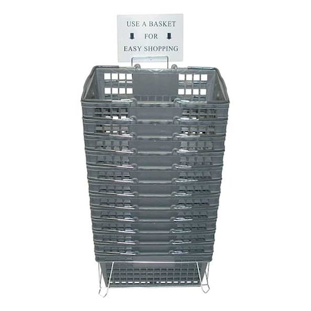 Zoro Select Hand Basket, Gray, 18 1/4 x 12 1/4, PK12 RWR-HDB-GY01ST