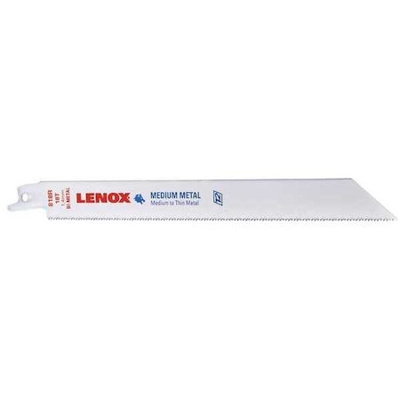 LENOX 8" L x 18 TPI Metal Cutting Bi-metal Reciprocating Saw Blade, 25 PK 20487B818R