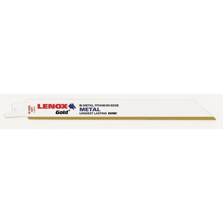 Lenox 8" L x 18 TPI Metal Cutting Bi-metal Reciprocating Saw Blade 21084B818GR