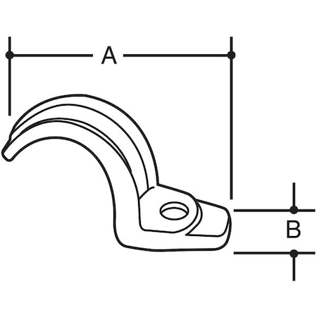 Zoro Select Strap, Conduit; EMT Use, 2 in, Malleable Iron, Zinc Plated 4YF54