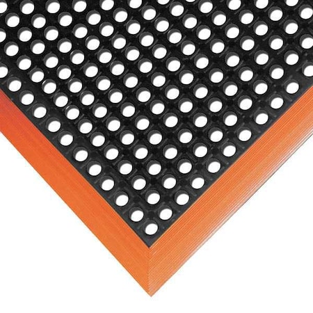 Notrax Antifatigue Mat, 40 in L x 38 in W, 7/8 in Thickness, Rubber, Mini-Diamond Studded Top, Black 549S3840OB