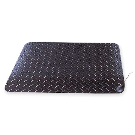Notrax Black Static Dissipative Mat, 14 mm Thick, Vinyl Laminate 826S0023BL-RS