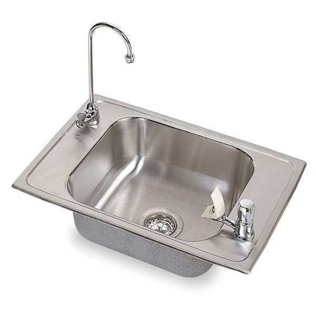 Elkay Drop-In Sink, Drop-In Mount, 2 Hole, 15-3/4" x 14", Brushed Satin CDKAD251765C
