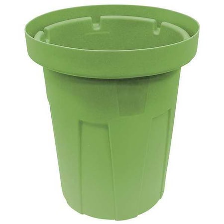Cortech Cobra Can 25 gal Round Trash Can, Green, None, Polyethylene, Not Applicable 4YKD5